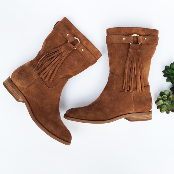 michael kors suede fringe boots